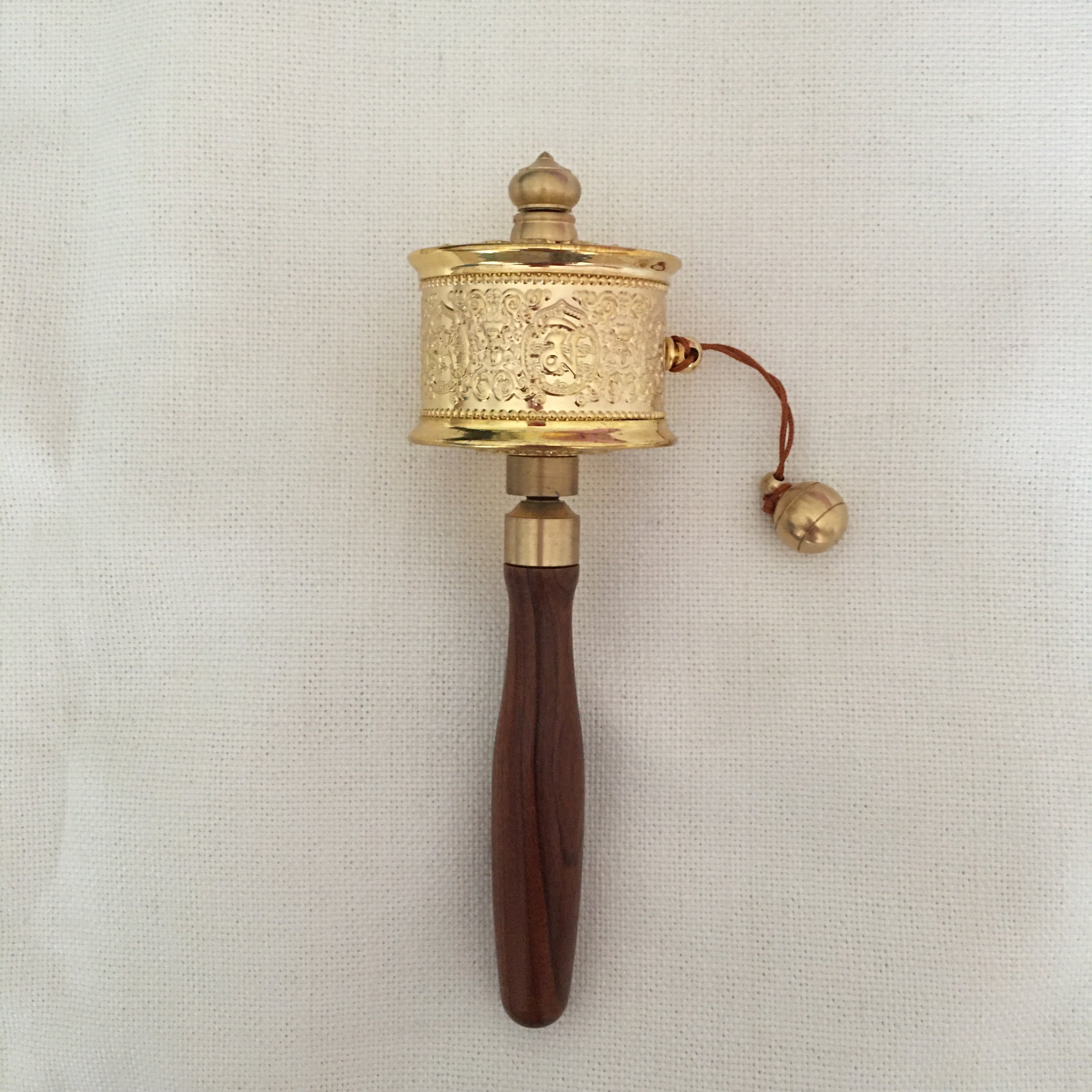 Pure Copper Mini Small Hand-cranked Avalokitesvara Mantra Prayer Wheel