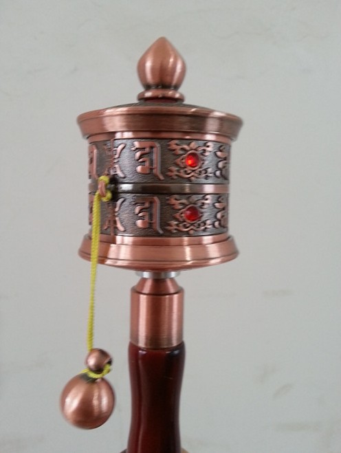Hand-powered transwarp wheel double layer transfer cylinder lotus master's cursive home pendulum piece Buddhist craftsmanship gift pendulum decoration small number