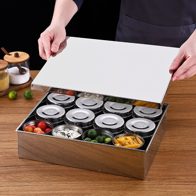 Canteen food sample SUS304 stainless steel retention box food grade kindergarten kitchen storage box with lid set