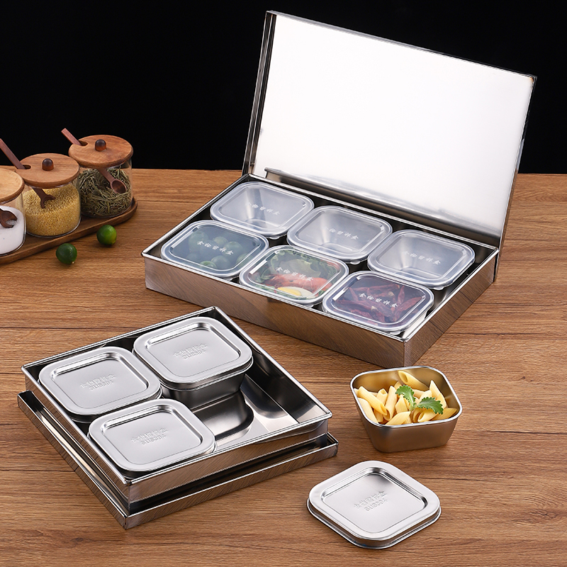 304 stainless steel sample box with lid kindergarten school canteen kitchen food food sample box set - Taobao