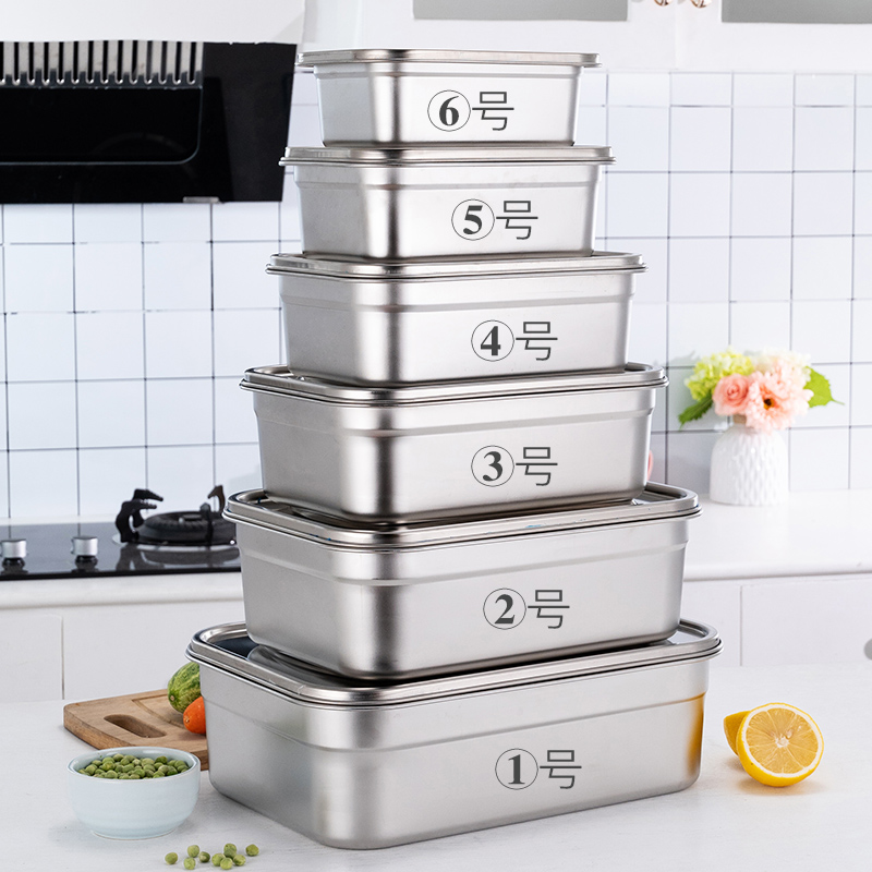 304 stainless steel refreshing box food grade meal kit fridge sealed lunch box lunchbox containing box square box