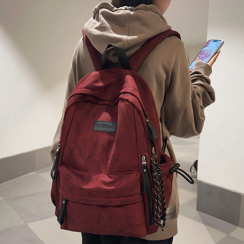 Japanese-style minimalist and versatile backpack for high school and middle school students, large capacity backpack for men and women.