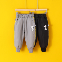 Snoopy childrens clothing childrens down pants 2022 autumn and winter new childrens thickened warm white duck down baby pants