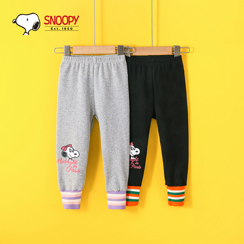 Snoopy children's clothing girls leggings 2022 spring new children's foreign style pants female big boy spring and autumn outer wear pants