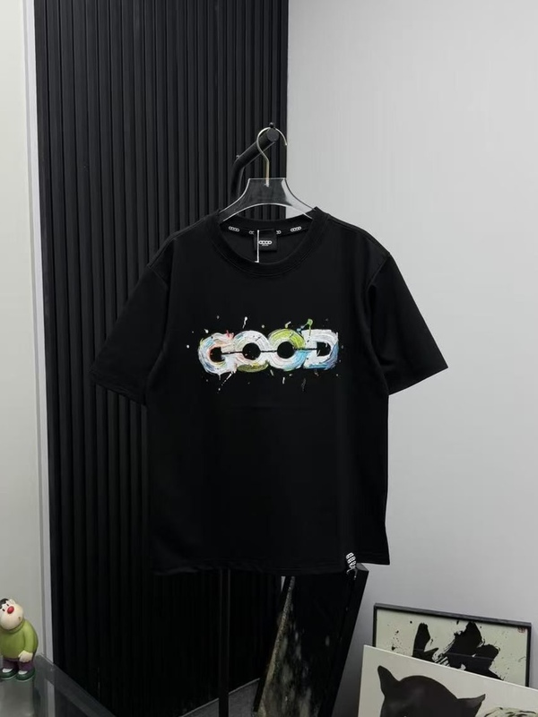 Popular Luxury Graffiti Letter Short-Sleeve T-Shirt for Men and Women, Trendy Brand Splash-Ink Pure Cotton T-Shirt, Versatile Casual Couple's Outfit