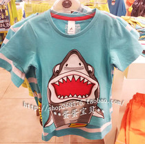 CACA childrens clothing domestic Boys big shark short sleeve t-shirt