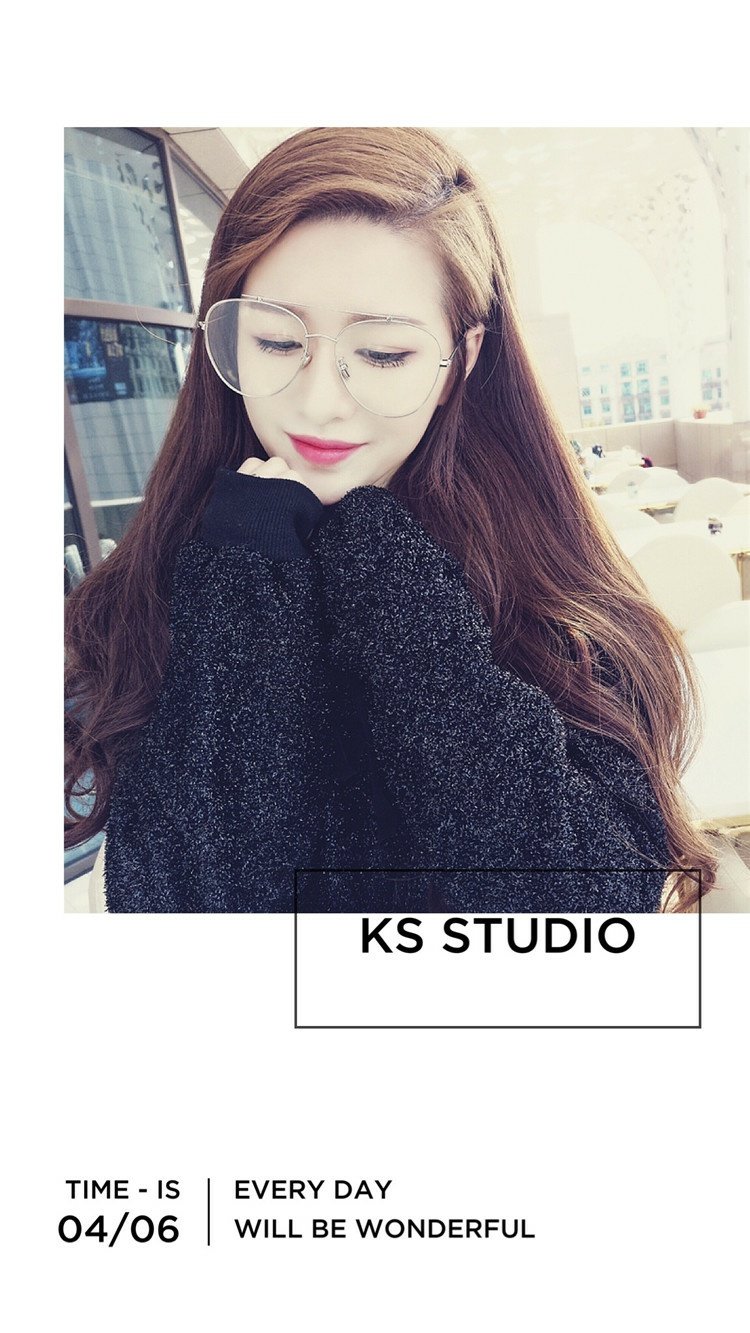 Ks thủy triều thương hiệu retro chùm mỏng khung kim loại tròn mặt cận thị kính khung bảo vệ bức xạ kính phẳng kính gentle monster