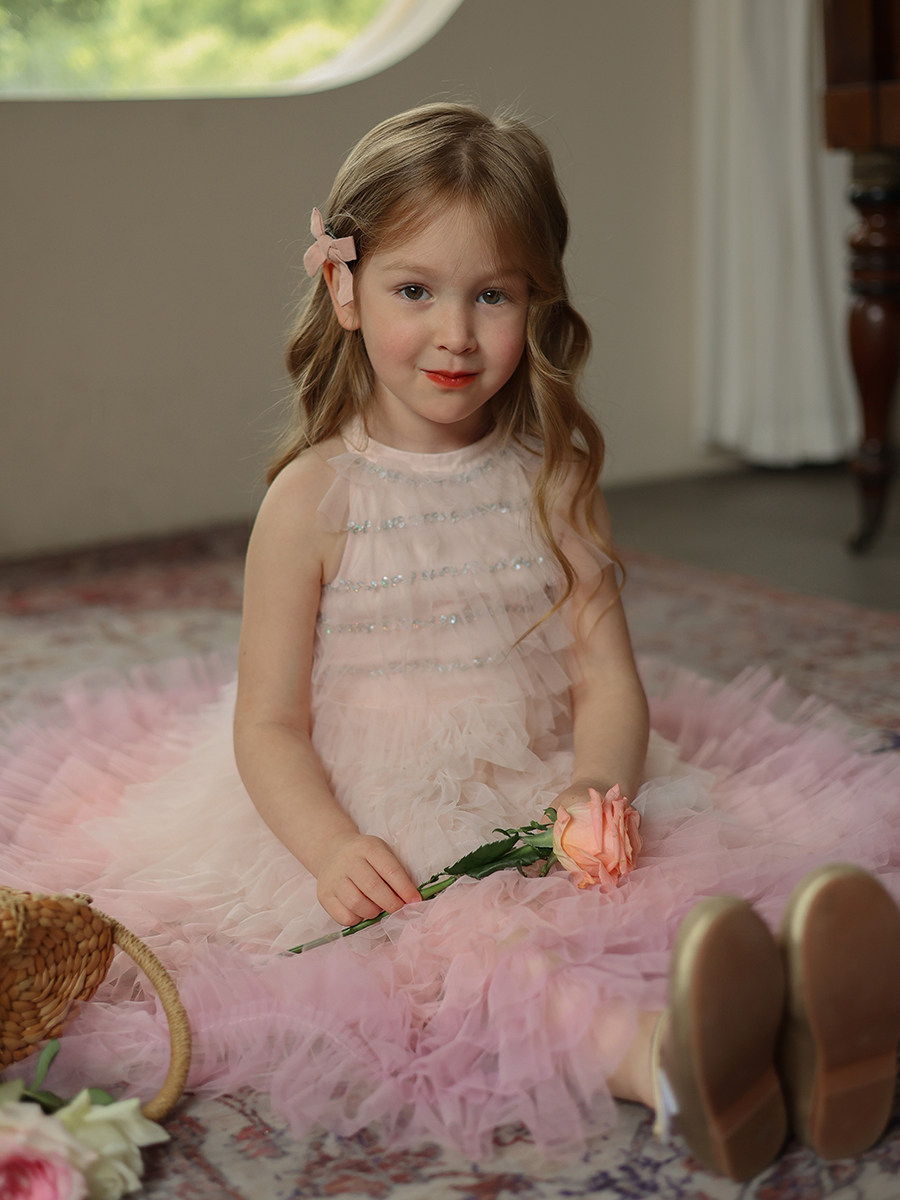 Girls Niche Elegant Pompous Skirt Dress Baby Summer Western Style Princess Dress Children's Birthday Dress Fashion