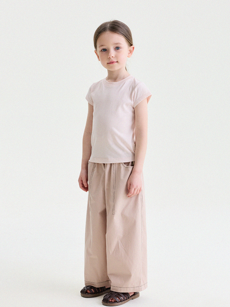 Baby Summer New Versatile Simple Solid Color Short-Sleeve T-Shirt for Girls 2026 Fashion Children's Top Trendy — 4