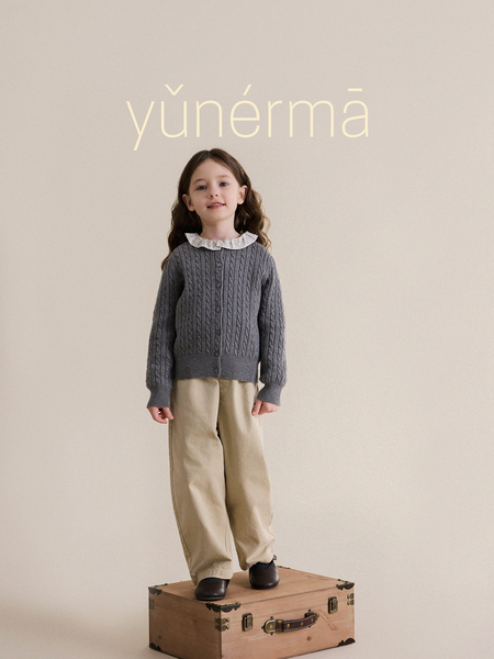 Baby Autumn Simple Pure Cotton Straight Pants Yunerma Girls' Spring and Autumn Fashion Casual Pants Children's Versatile Trendy Pants — 5
