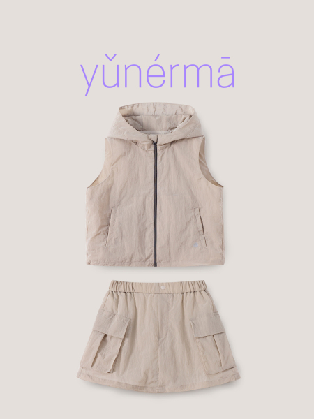 Baby Autumn Outdoor Hooded Vest Workwear Skirt Set Yunerma Girls' New Mountain-Style Cardigan Versatile Short Skirt — 3