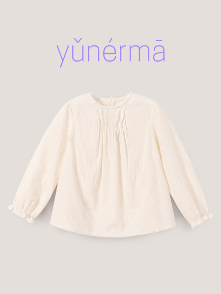 Yunerma Girls' New Autumn French-Style Pure Cotton Doll Shirt Children's Versatile Lace Blouse Baby Top — 3