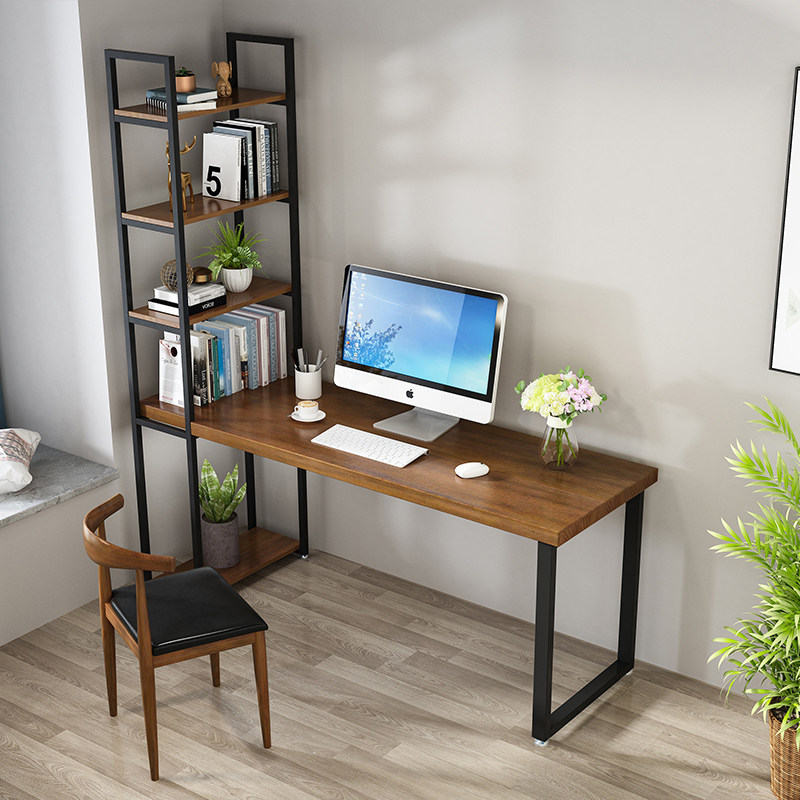 Computer desktop desktop with bedroom table simple solid wood deskshelf desktop desktop desktop long learning desk