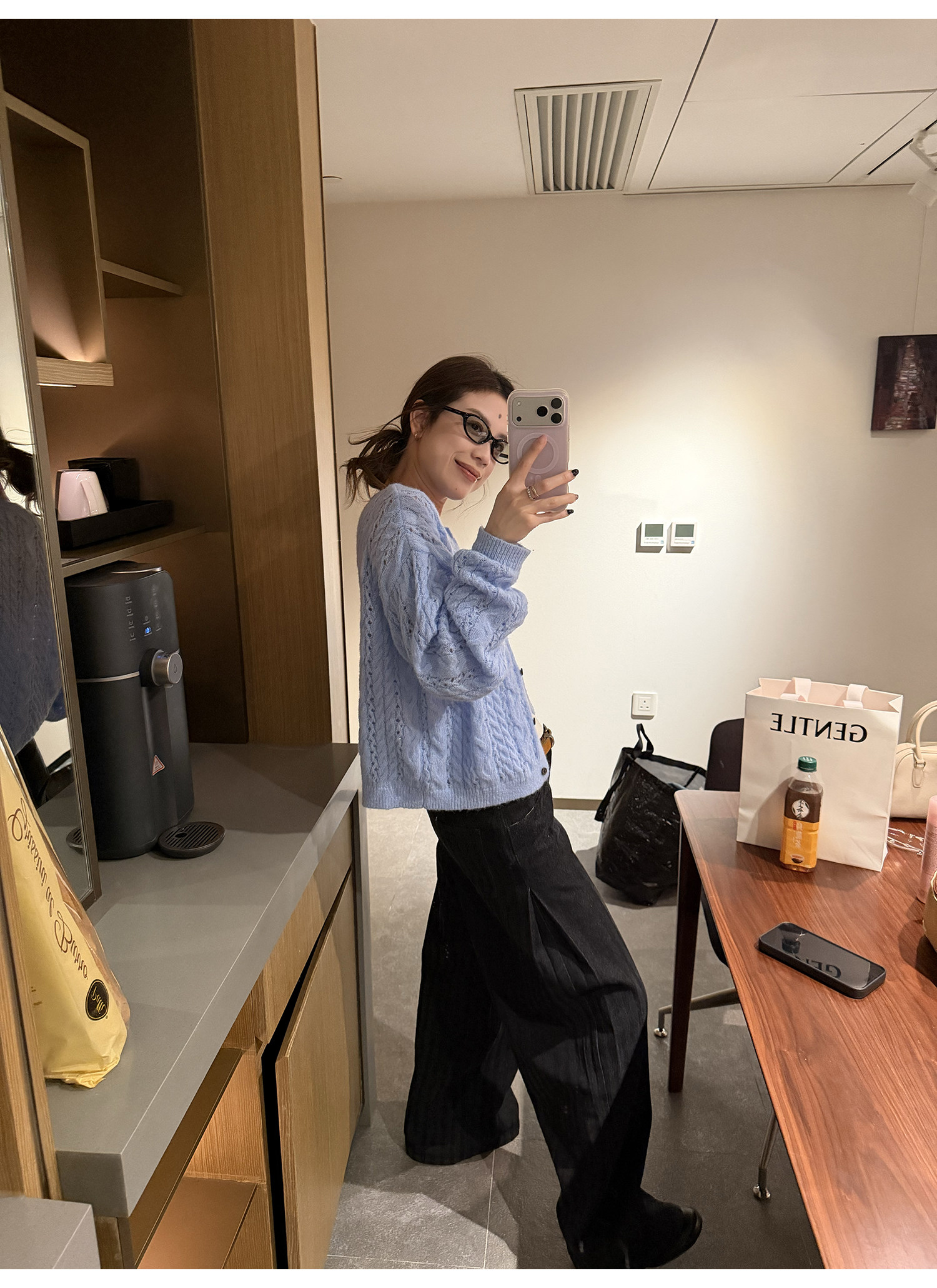 LelyMooch оригинальный дизайн винтажные черно-серые полосатые прямые широкие брюки женские свободные универсальные джинсы