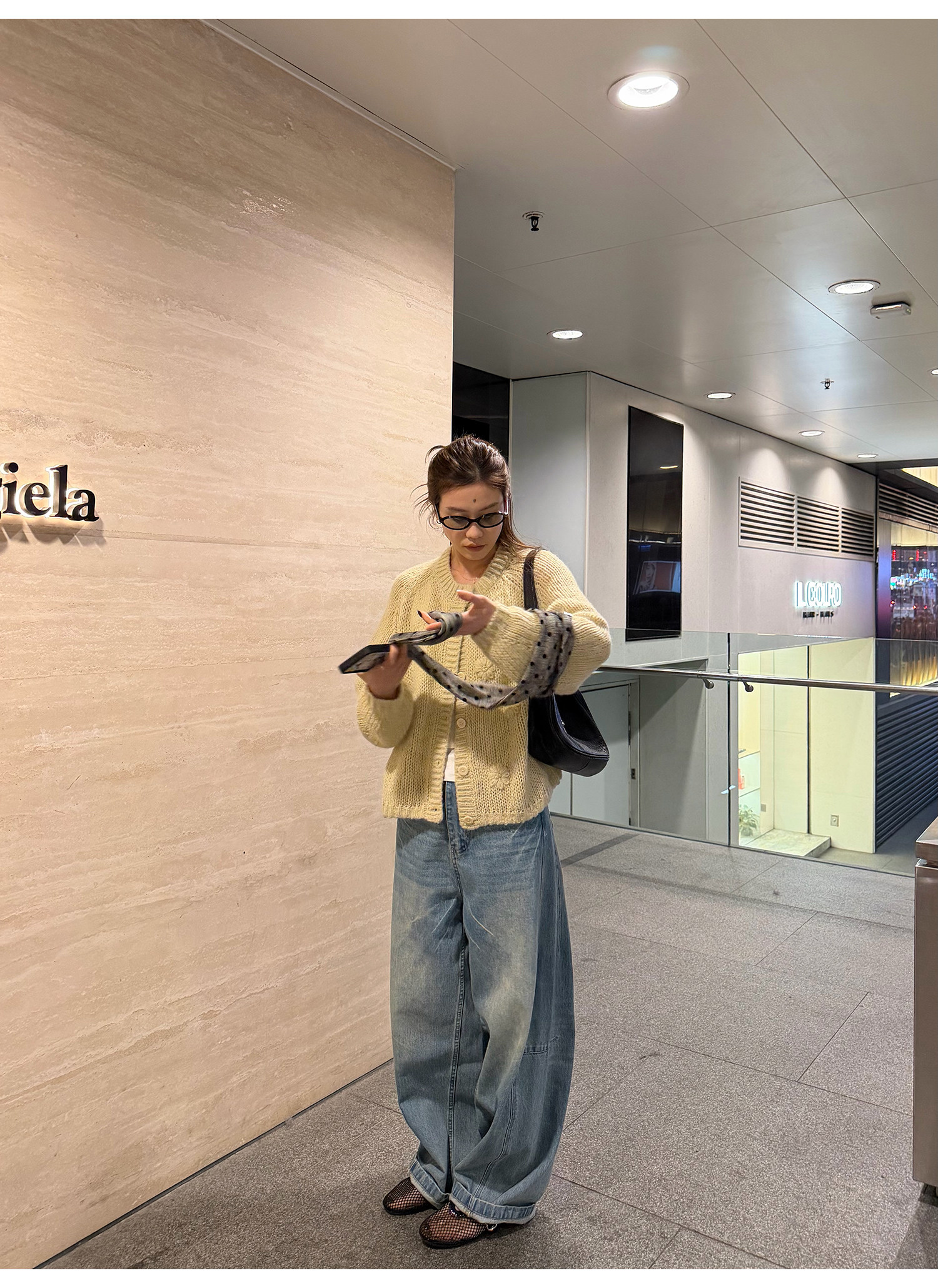 LelyMooch женские широкие джинсы прямого кроя светло-голубые с эффектом потертости и кракелюра весна-лето