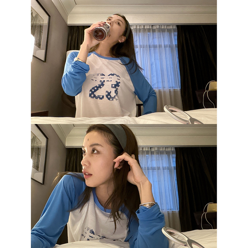 Lelymooch/Summer Sun Protection Mask Long-Sleeved T-Shirt White Blue Sleeves Raglan Sleeves Mid-Length Breathable Air-Conditioning Shirt Lelymooch/Summer Sun Protection Mask Long-Sleeved T-Shirt White Blue Sleeves Raglan Sleeves Mid-Length Breathable Air-Conditioning Shirt