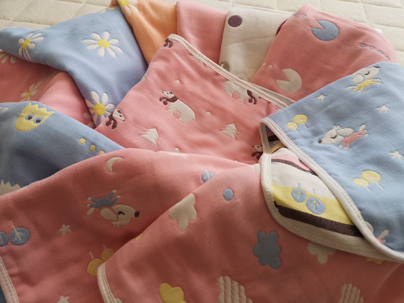 Mùa hè Sản phẩm mới Bông gạc Sáu lớp Em bé Gối Em bé Gối mồ hôi Mồ hôi 80g vỏ gối vuông