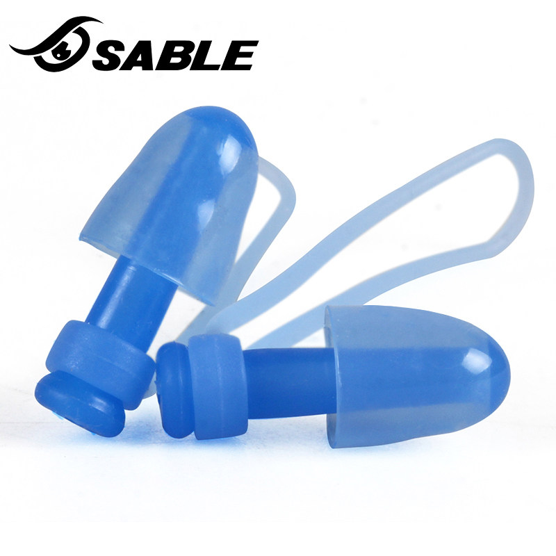 Sable professional swimming waterproof belt rope earplugs adult soft silicone bath men and women anti-middle ear into the water plug
