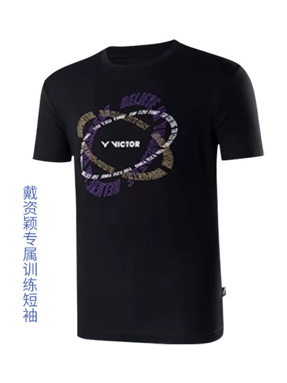 Victor Victor Victor Badminton 유니폼 짧은 슬라이드 마모 티셔츠 및 빠른 건조 통기성 탑