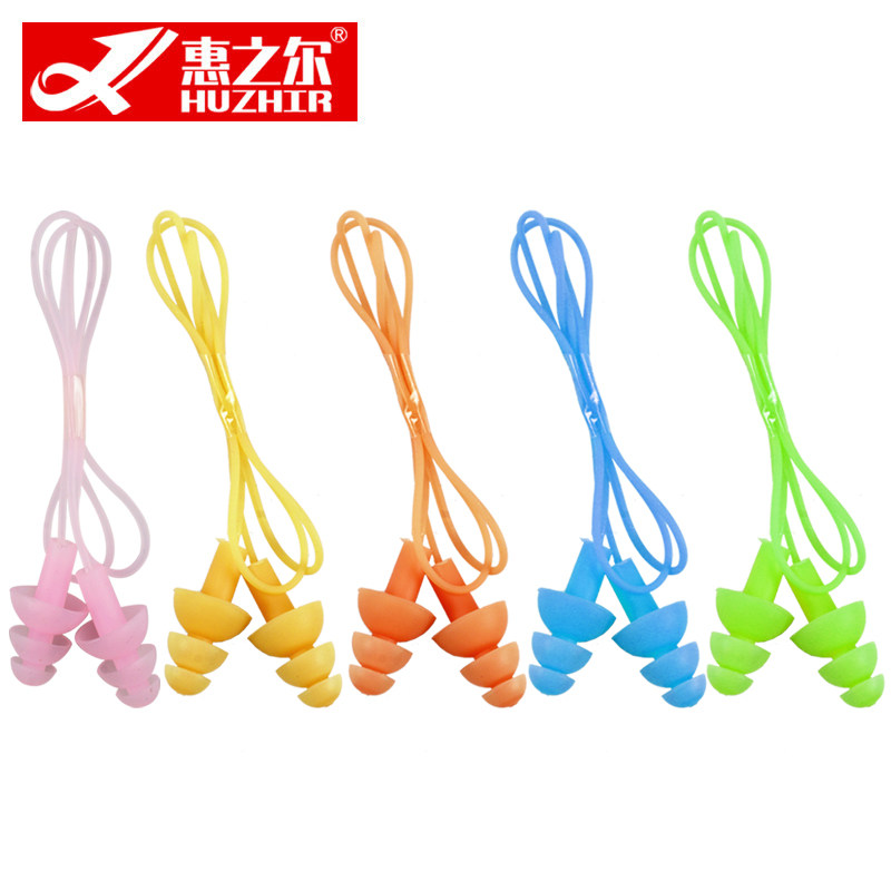 Professional swimming waterproof belt rope earplugs for adults soft silicone bath ear protectors men and women anti-middle ear ear plugging inflammation