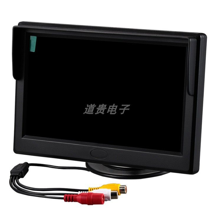 5inch Car Ahd High-Definition Monitor Desktop Suction Cup Type Av Lotus Two-Way Video Input Reversing Image Universal