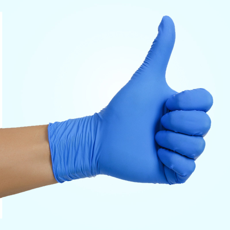 Disposable blue thickened nitrile gloves laboratory beauty salon food grade sterile powder-free wear-resistant latex gloves - Taobao