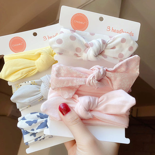 Baby hair band pure cotton fontanelle bow one-year-old head flower hundred days baby children princess Korean flower headdress