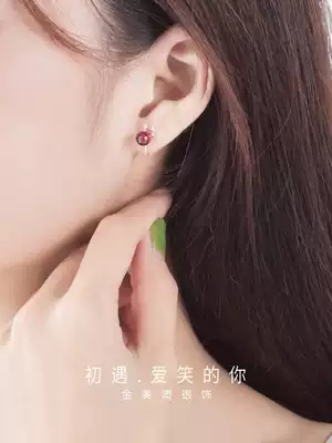 2021 New Tide advanced sense of pure silver ear clip without ear hole female students fashion ear hanging free hole tea ear ornaments