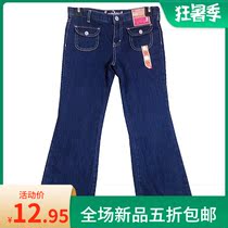 Foreign trade original single spring and Autumn girls elastic micro trumpet jeans (washed products)Childrens pants simple and versatile