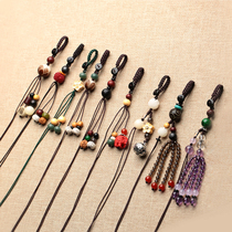 Hand-woven car keychain lanyard tassel bag hanging wenplay key chain pendant rope Bodhi jade pendant rope