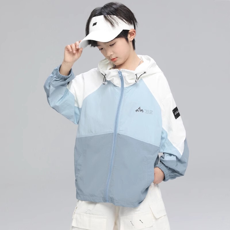 Boys Summer Sun Protection Clothing 2025 New Summer Sun Protection Clothing Jacket Medium and Large Kidsren Boys Summer Air-Conditioning Shirt Trendy