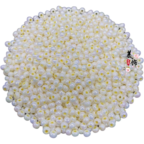 Высококачественные домашние ультра -эксплуатные 2 -мм масляные масляные картины сплошные фарфоровые бусинки рисовые бусинки вышитые волосы булочки DIY Beadered Material 50G