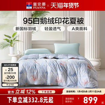 Fuanna 95% White Goose down Quilt Core Air Conditioning Quilt Spring and Autumn Bedding Summer Thin Quilt Bedding Summer Cooling Quilt down Quilt