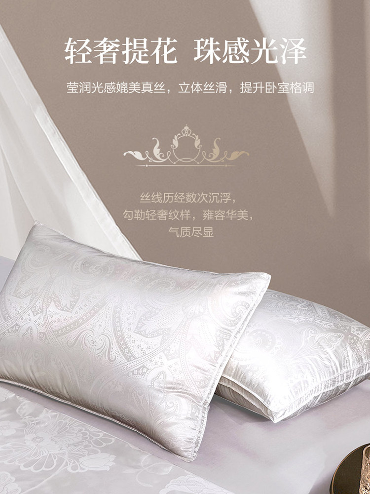 Fuanna Silk Pillow for Adults, Cervical Spine Protection, Sleep Aid, Cervical Spine Pillow, Home Pillow Core, Silk Pillow, Pair of Pillow Cores