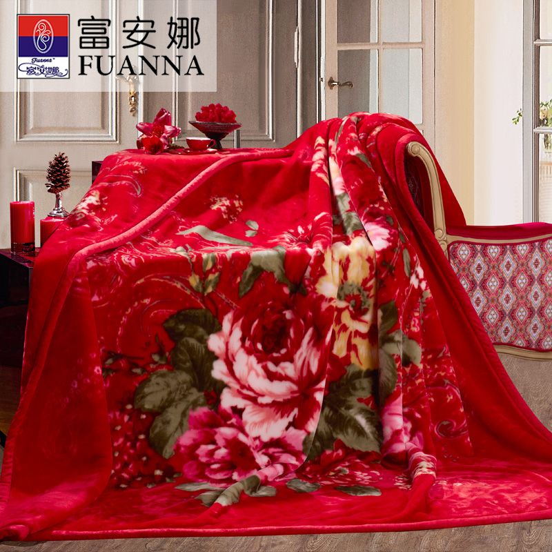 Fu Anna winter thickened blanket double layer Laschel fleece air conditioning blanket flannel coral fleece cover sheets