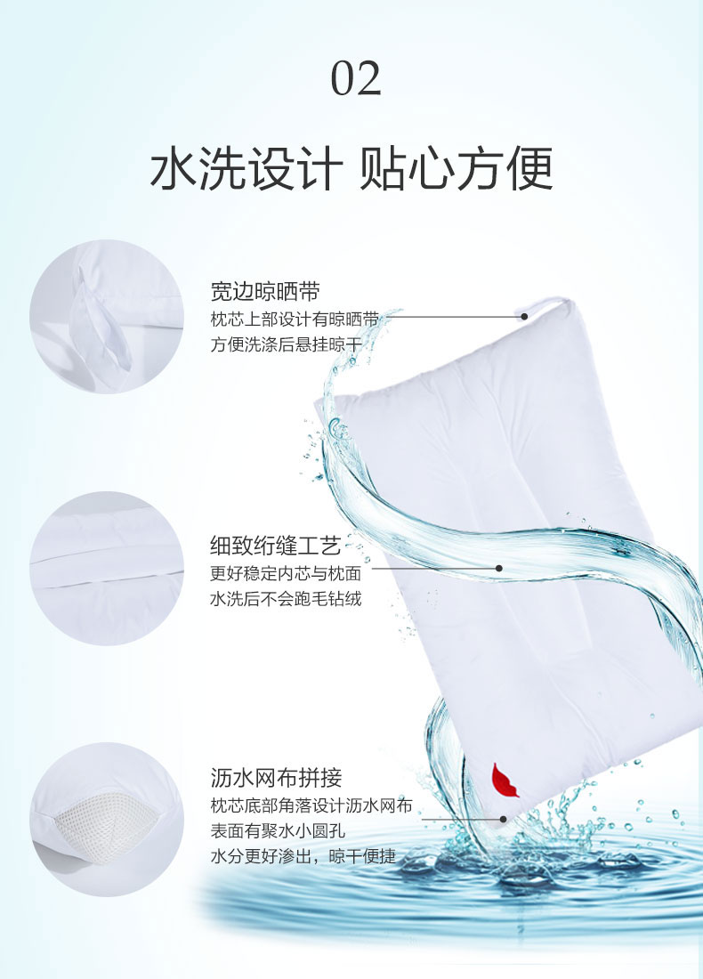 Fu Anna Bộ đồ giường khách sạn Gối chính hãng cho người lớn Gối đôi Gối Gối Cổ tử cung Gối mềm Gối gối đầu