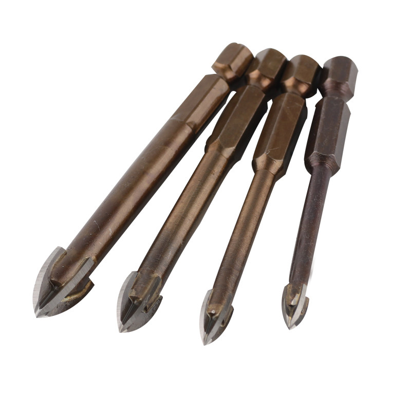 Multifunctional cross tile drill bit electric drill ceramic vitrified brick cement wall glass perforated marble drill