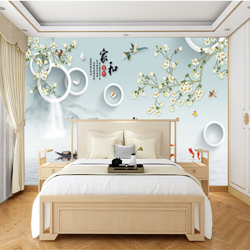 Sofa wall cloth Living room Water ink landscape painting wallpaper China Wind wallpaper Living room Seamless Fresco Decoration TV Background