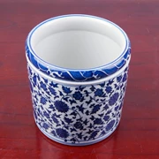 Jingdezhen gốm sứ màu xanh và trắng rối hoa sen thêm bút lông lớn bốn kho báu của nghiên cứu