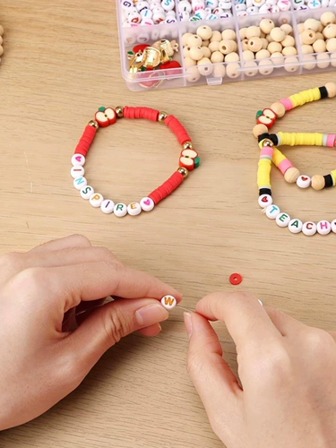 Bracelet Nearclce Make Clay Letter Bead Accessorie Kit DIY