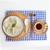 Sen Rui khay trà bằng gỗ kiểu Nhật Bản khay tròn tấm ăn sáng Elm trái cây bánh mì nhỏ tấm gỗ khay trà - Tấm khay trà gỗ nguyên khối Tấm