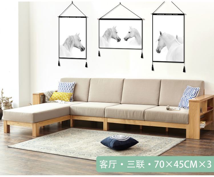 Tranh nghệ thuật sofa nền tường bức tranh tường đen trắng tùy chỉnh ngựa trắng hiện đại tối giản tấm thảm sơn phòng khách sơn trang trí thảm decor vintage
