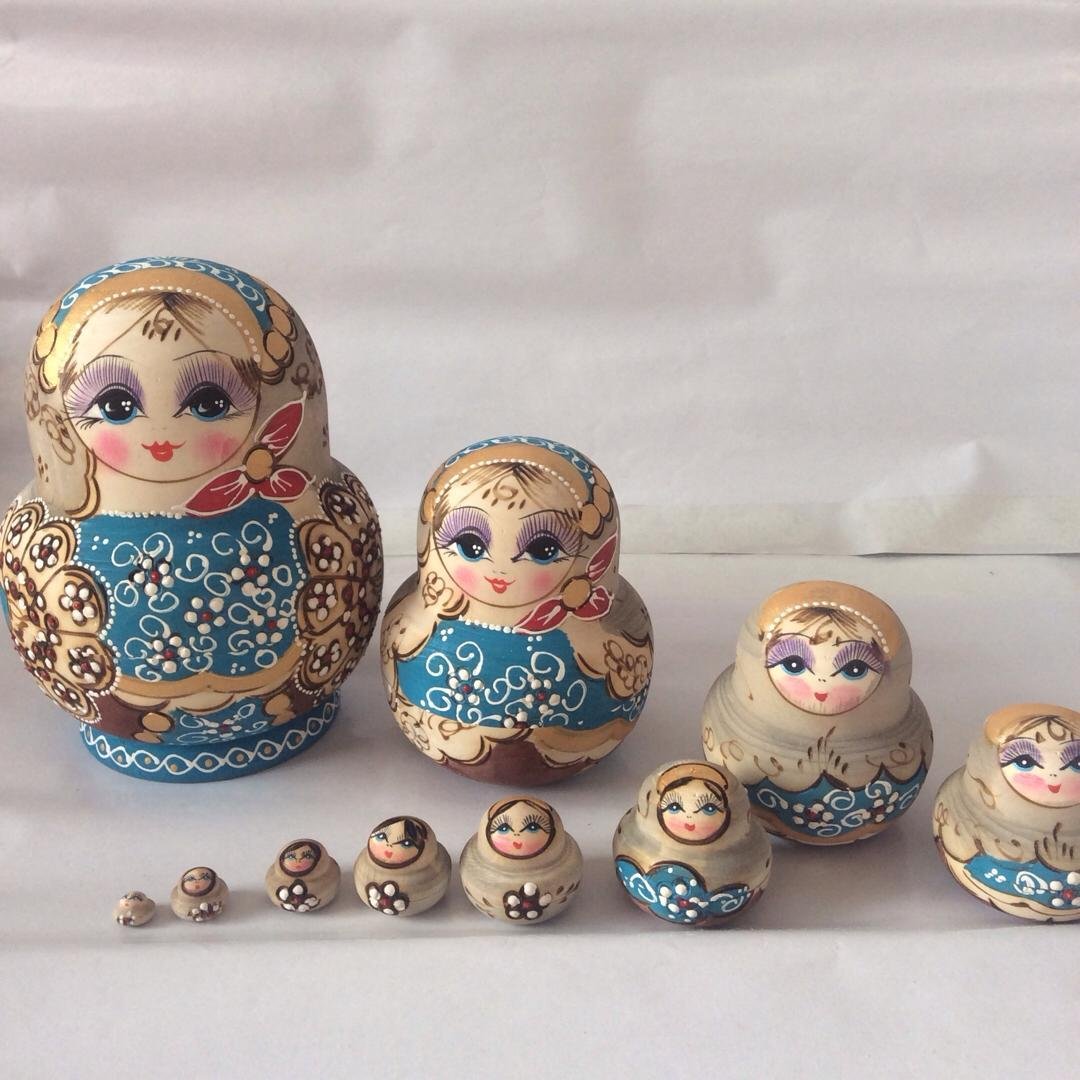 Imported Matryoshka doll 10 layers air-dried Basswood handmade environmentally friendly and harmless children's educational toy ornaments