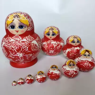 Imported Russian doll 10-layer beauty pure red series festive and auspicious