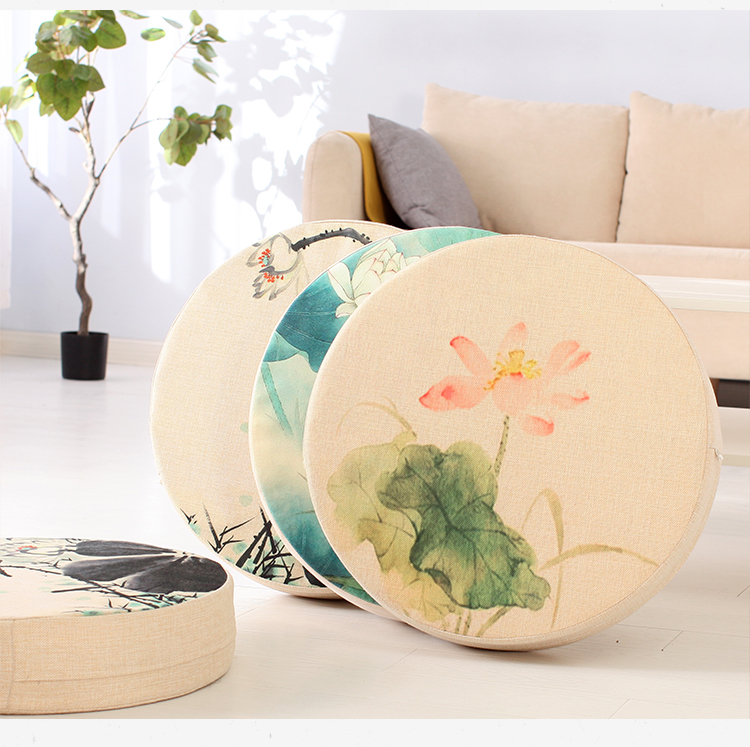Futon đệm vải theo phong cách Nhật Bản có thể tháo rời và có thể giặt dày tròn mục vụ Bắc Âu nhà cửa sổ sàn đệm - Ghế đệm / đệm Sofa nệm lót sofa