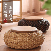 Rattan futon cushion thickened round tea ceremony raised cushion Japanese floor Balcony bay window Tatami cushion
