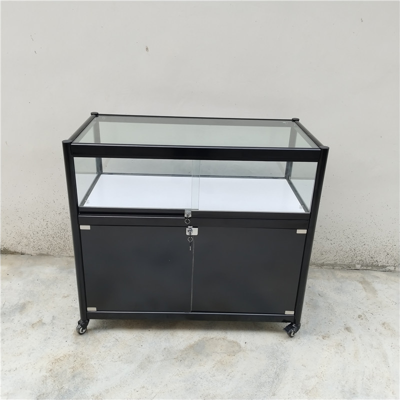 Mobile Glass Display Cabinet Convenience Store Jewelry Display Cabinet Jewelry Glass Display Cabinet Display Cabinet Tobacco and Alcohol Display Cabinet with Wheels