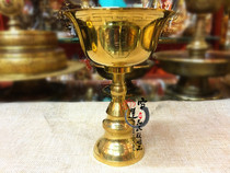 Nepalese thickened carved brass butter lamp lamp holder brass lamp (diameter 13 8 cm