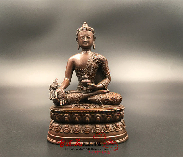 4-inch (12 cm) Made in Nepal Imitation Ancient Pharmacist Buddha Statue 4-inch (12 cm) Qinghai Tal Temple