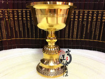 Tibetan pure brass butter lamp bowl carved copper lamp diameter 14CM